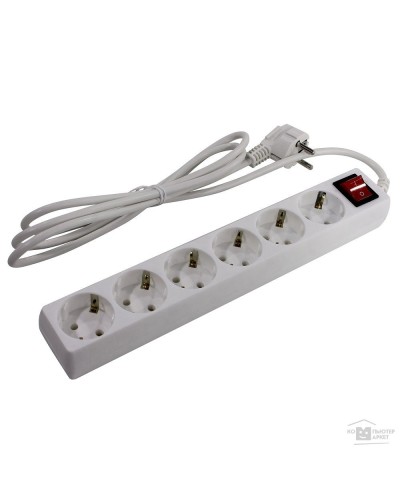 SP6W-250. Сетевой фильтр 6 розеток, 5м, белый. 5bites в Твери