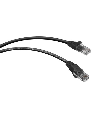PC-UTP-RJ45-Cat.6-0.3m-BK (8661c), чёрный. Патч-корд медный. CABEUS в Твери