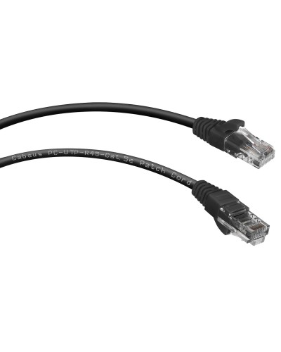 PC-UTP-RJ45-Cat.5e-0.3m-BK (7658c), чёрный. Патч-корд медный. CABEUS в Твери