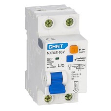 NXBLE-63Y (R) 1п+N C 6А 30мА электронный тип AC 4.5кА CHINT (105540). Автоматический выключатель дифференциального тока. CHINT