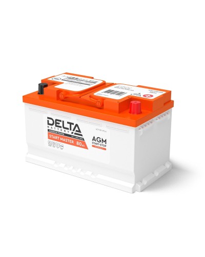 Delta START MASTER AGM 1280 (80 Ah). Аккумулятор автомобильный герметичный свинцово-кислотный. Delta в Твери