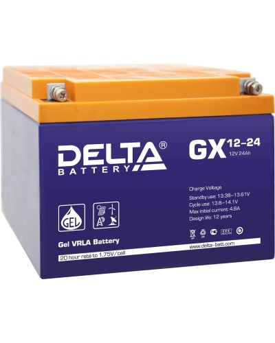 Delta GX 12-24. Аккумулятор герметичный свинцово-кислотный. Delta в Твери