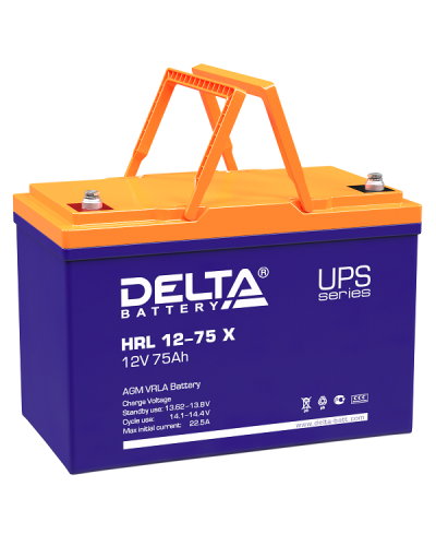Delta HRL 12-75 X. Аккумулятор герметичный свинцово-кислотный. Delta в Твери