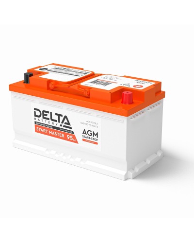 Delta START MASTER AGM 1295 (95 Ah). Аккумулятор автомобильный герметичный свинцово-кислотный. Delta в Твери