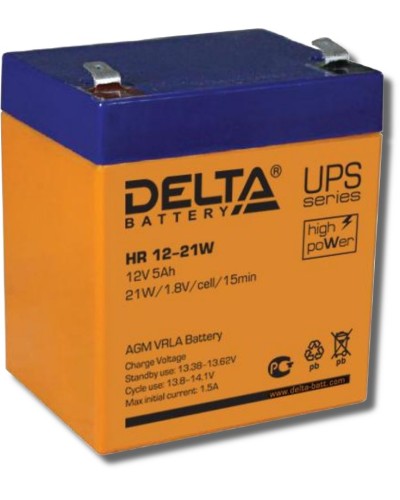 Delta HR 12-21 W. Аккумулятор герметичный свинцово-кислотный. Delta в Твери