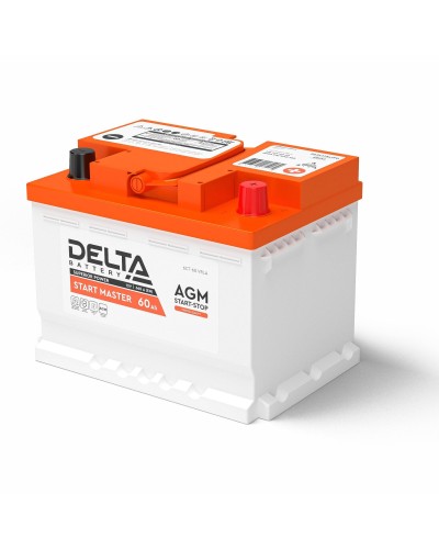 Delta START MASTER AGM 1260 (60 Ah). Аккумулятор автомобильный герметичный свинцово-кислотный. Delta в Твери
