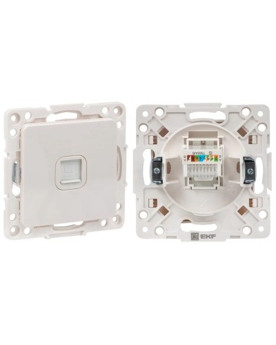 Стокгольм Механизм Розетки RJ-45 1-местной (EYK01-035-10). Механизм Розетки RJ-45 1-местной. EKF в Твери