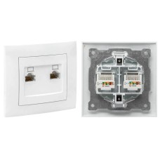Валенсия розетка комп RJ-45 2-местная (EWK02-035-10). Розетка комп RJ-45 2-местная. EKF