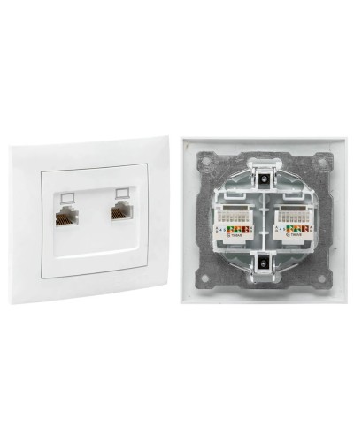 Валенсия розетка комп RJ-45 2-местная (EWK02-035-10). Розетка комп RJ-45 2-местная. EKF в Твери
