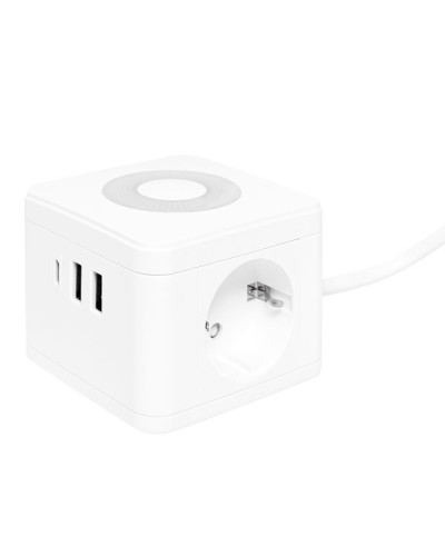 Удлинитель Куб 2 гнезда 2USB 2,4А+Type C + Ночник 1,3 метра 1мм2. Удлинитель Куб. EKF в Твери