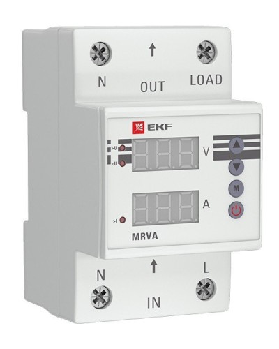 MRVA 63A PROxima (MRVA-63A). Реле напряжения и тока с дисплеем. EKF в Твери