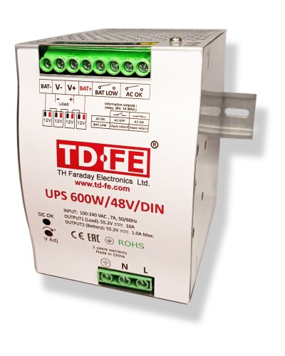 UPS 600W/48V/DIN. Источник вторичного электропитания резервированный. FARADAY в Твери