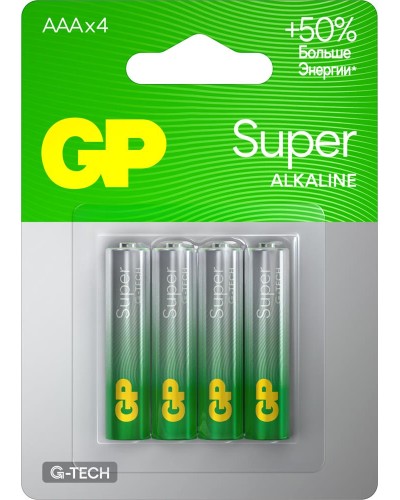 GP Super Alkaline 15A AA (GP 15AA21-2CRSBC4), упак. 4 шт. БЛИСТЕР. Алкалиновые батарейки. GP Batteries в Твери