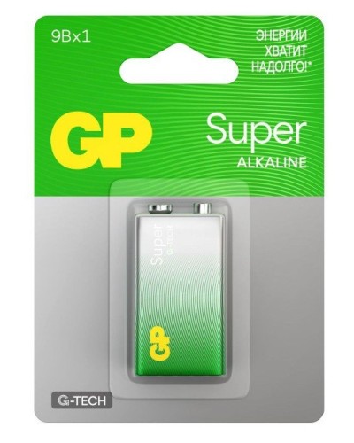 GP Super Alkaline 9V Крона (GP 1604AA21-5CRSBC1), БЛИСТЕР. Алкалиновая батарейка. GP Batteries в Твери