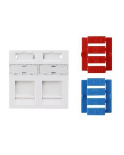 SIP3-2K-M45-45. Вставка 45x45 (аналог Mosaic) для 2х модулей Keystone Jack. Hyperline в Твери