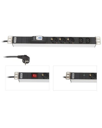 SHE19-6SH-B-2.5EU. Блок розеток 19. Hyperline в Твери