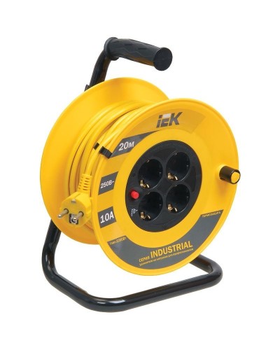 УК20 4 места, 20м (WKP15-16-04-20). Удлинитель на катушке Industrial. IEK в Твери