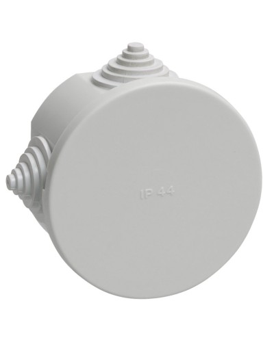 Коробка распаячная КМ41237 D75х40 открытой проводки IP44 4 гермоввода серая (UKO11-075-040-000-K41-44). Коробка распаячная безгалогенная (HF). IEK в Твери