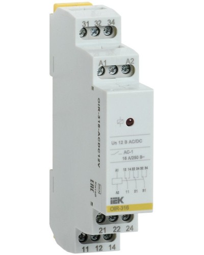 Реле промежуточное модульное OIR 3 контакта 16А 230В AC (OIR-316-AC230V). Реле промежуточное модульное. IEK в Твери