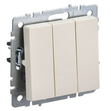 Выключатель 3-клавишный ВС10-3-0-БрКр бежевый BRITE (BR-V30-0-10-K10). Выключатель. IEK