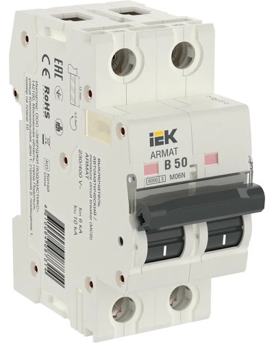 M06N 2P B 50А 6кА ARMAT (AR-M06N-2-B050). Автоматический выключатель. IEK в Твери