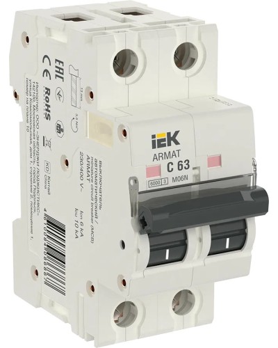 M06N 2P C 63А 6кА ARMAT (AR-M06N-2-C063). Автоматический выключатель. IEK в Твери
