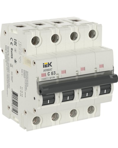 M10N 4P C 63А 10кА ARMAT (AR-M10N-4-C063). Автоматический выключатель. IEK в Твери
