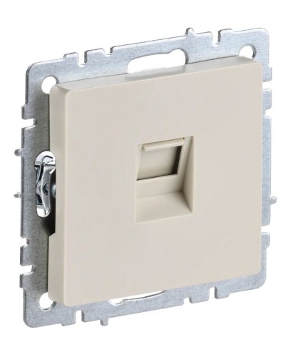 Розетка RJ45 РК10-БрКр кат.5E бежевый BRITE (BR-K10-1-K10). Розетка компьютерная. IEK в Твери