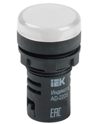 Лампа AD22DS (LED) матрица D22 мм 24В AC/DC белый (BLS10-ADDS-024-K01). Светосигнальный индикатор. IEK в Твери