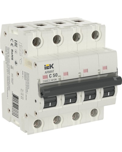 M10N 4P C 50А 10кА ARMAT (AR-M10N-4-C050). Автоматический выключатель. IEK в Твери