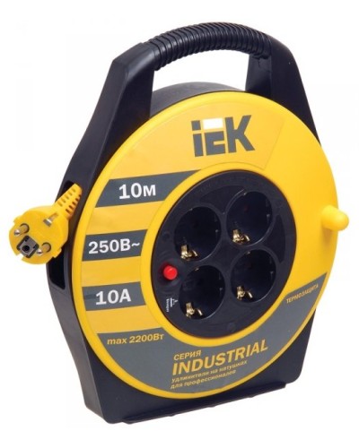 УК10 4 места, 10м (WKP14-10-04-10). Удлинитель на катушке Industrial. IEK в Твери