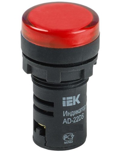 Лампа AD22DS (LED) матрица D22мм красный 24В AC/DC (BLS10-ADDS-024-K04). Светосигнальный индикатор. IEK в Твери