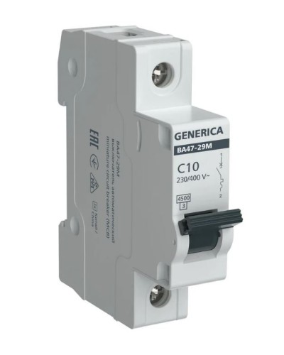 GENERICA ВА47-29М 1P C 10А 4,5кА (MVA21-1-010-C-G). Автоматический выключатель. IEK в Твери