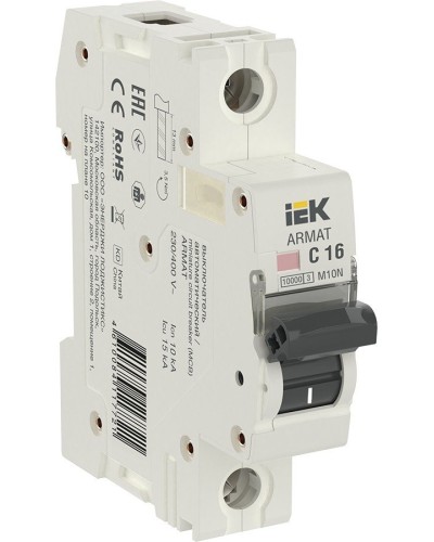 M10N 1P C 16А 10кА ARMAT (AR-M10N-1-C016). Автоматический выключатель. IEK в Твери