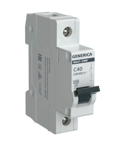 GENERICA ВА47-29М 1P C 40А 4,5кА (MVA21-1-040-C-G). Автоматический выключатель. IEK в Твери