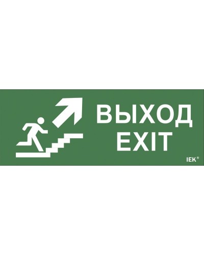 Самоклеящаяся этикетка Выход/лестница вверх/фигура (LPC10-1-24-09-VLVVF). Самоклеящаяся этикетка 240х90 мм. IEK в Твери