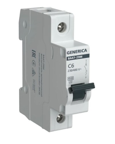 GENERICA ВА47-29М 1P C 6А 4,5кА (MVA21-1-006-C-G). Автоматический выключатель. IEK в Твери