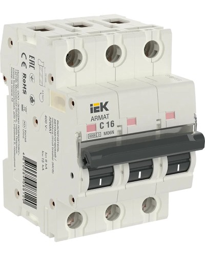 M06N 3P C 16А 6кА ARMAT (AR-M06N-3-C016). Автоматический выключатель. IEK в Твери