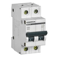 GENERICA ВА47-29 2P C 25А 4,5кА (MVA25-2-025-C). Автоматический выключатель. IEK