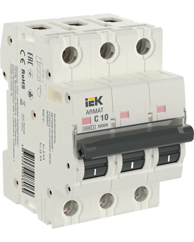 M06N 3P C 10А 6кА ARMAT (AR-M06N-3-C010). Автоматический выключатель. IEK в Твери