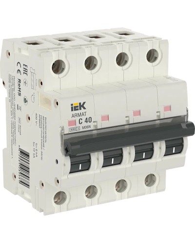M06N 4P C 40А 6кА ARMAT (AR-M06N-4-C040). Автоматический выключатель. IEK в Твери