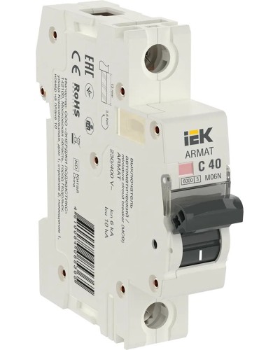 M06N 1P C 40А 6кА ARMAT (AR-M06N-1-C040). Автоматический выключатель. IEK в Твери