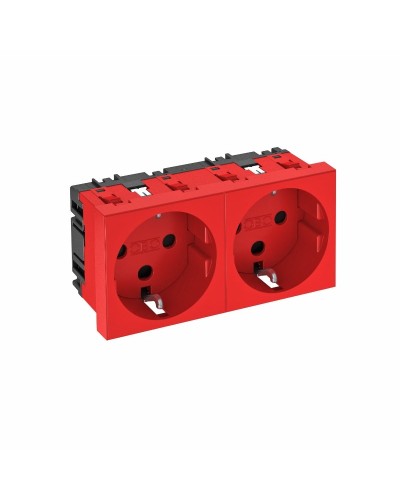 STD-D0 SRO2, (6120028). Розетка 0° двойная 2х2К+З, со шторками, 16А 250В красная. OBO Bettermann в Твери