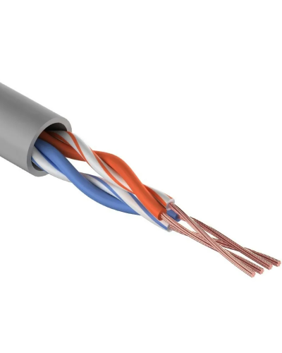 U/UTP, CAT 5e, PVC, 2PR, 24AWG, INDOOR, STRANDED, серый, 305м REXANT (01-0026). Кабель «витая пара» (LAN) для структурированных систем связи. Rexant в Твери