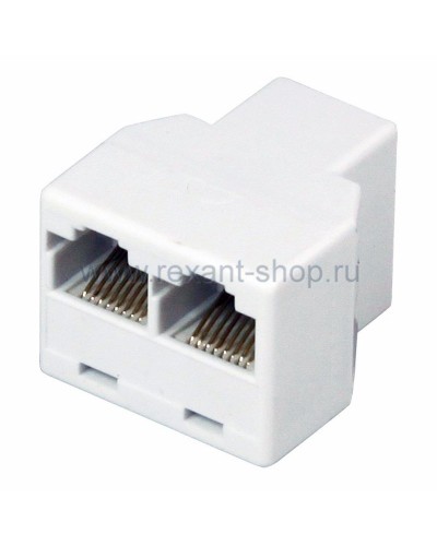 Двойник компьютерный UTP RJ-45(8P8C) (гнездо - 2 гнезда) REXANT (03-0103): Кабельный соединитель в Твери