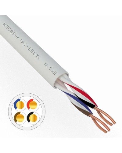 КПСВВнг(А)-LSLTx 2х2х0,5 REXANT (01-4875). Кабель для систем передачи данных пониженной пожароопасности c низким дымо- и газовыделением, с низкой токсичностью продуктов горения. Rexant в Твери