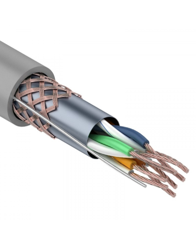 SF/UTP, CAT 5e, PVC, 4PR, 24AWG, INDOOR, STRANDED, серый, 305м, REXANT (01-0343). Кабель «витая пара» (LAN) для структурированных систем связи. Rexant в Твери