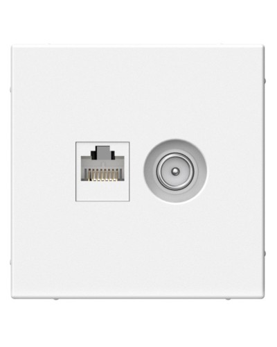 ArtGallery розетка двойная RJ45+TV, кат. 5Е, скрытой установки, механизм, белый (GAL000189). Розетка компьютерная + TV. Systeme Electric в Твери