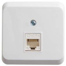 Этюд розетка RJ45 1-местная, кат. 5Е, открытой установки, белый (KOMA-001B). Розетка компьютерная. Systeme Electric