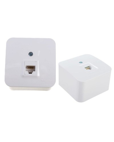 BLANCA розетка RJ45 1-местная, кат. 5Е, открытой установки, белый (BLNIA045001). Розетка компьютерная с изолированной пластиной. Systeme Electric в Твери